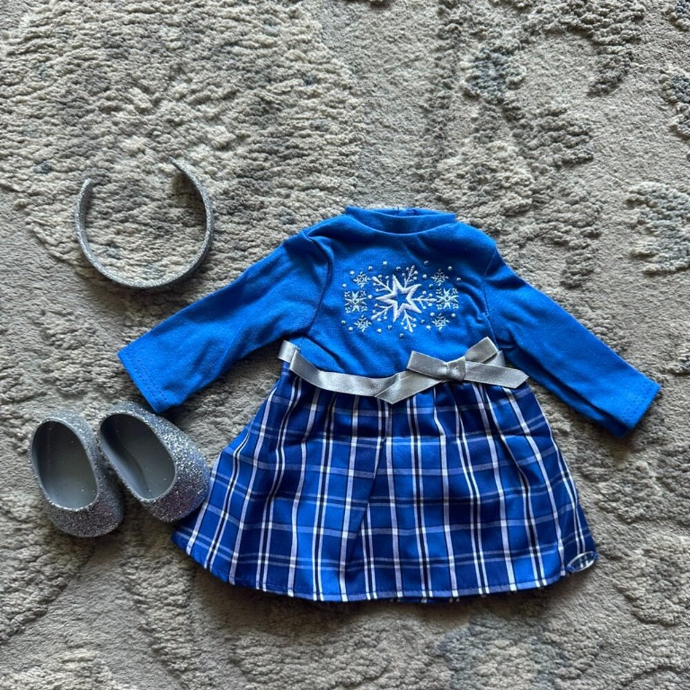american girl blue christmas star dress truly me